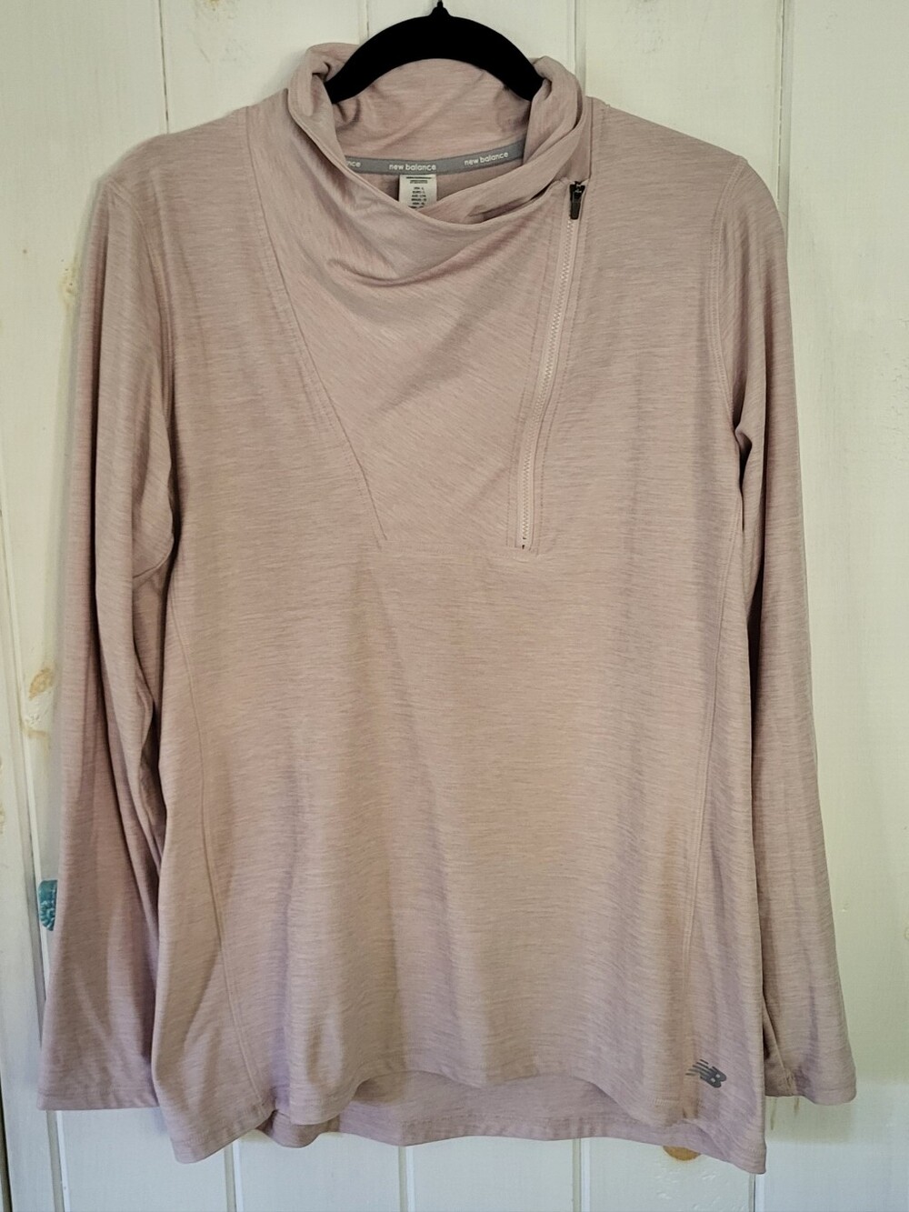 New Balance Cowl Zip Neck Athletic Stretch Top